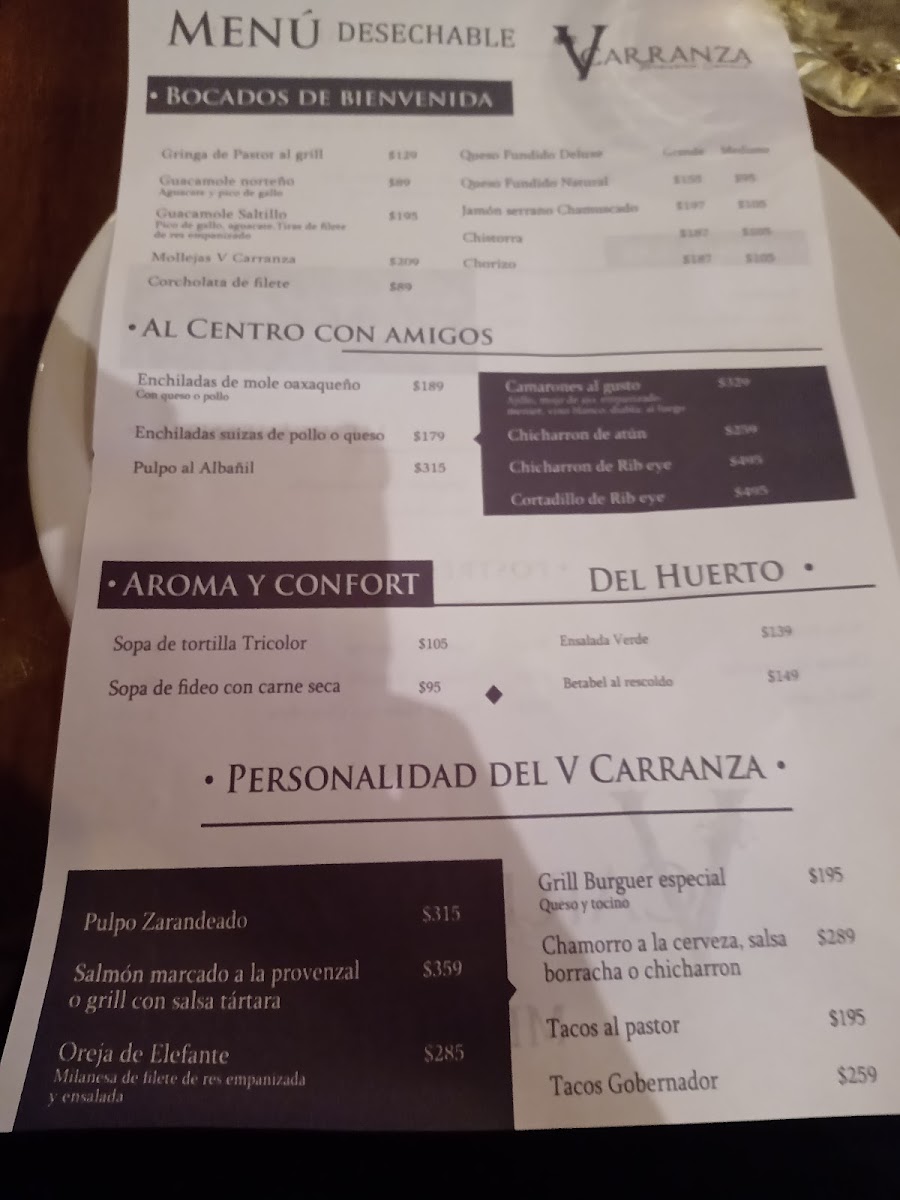 V Carranza Menu - Image 4